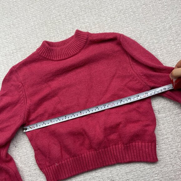 Lot x2 Garage Knit Cozy Sweater Pullover Wom S Beige / Pink Cropped Long Sleeve - Picture 10 of 14